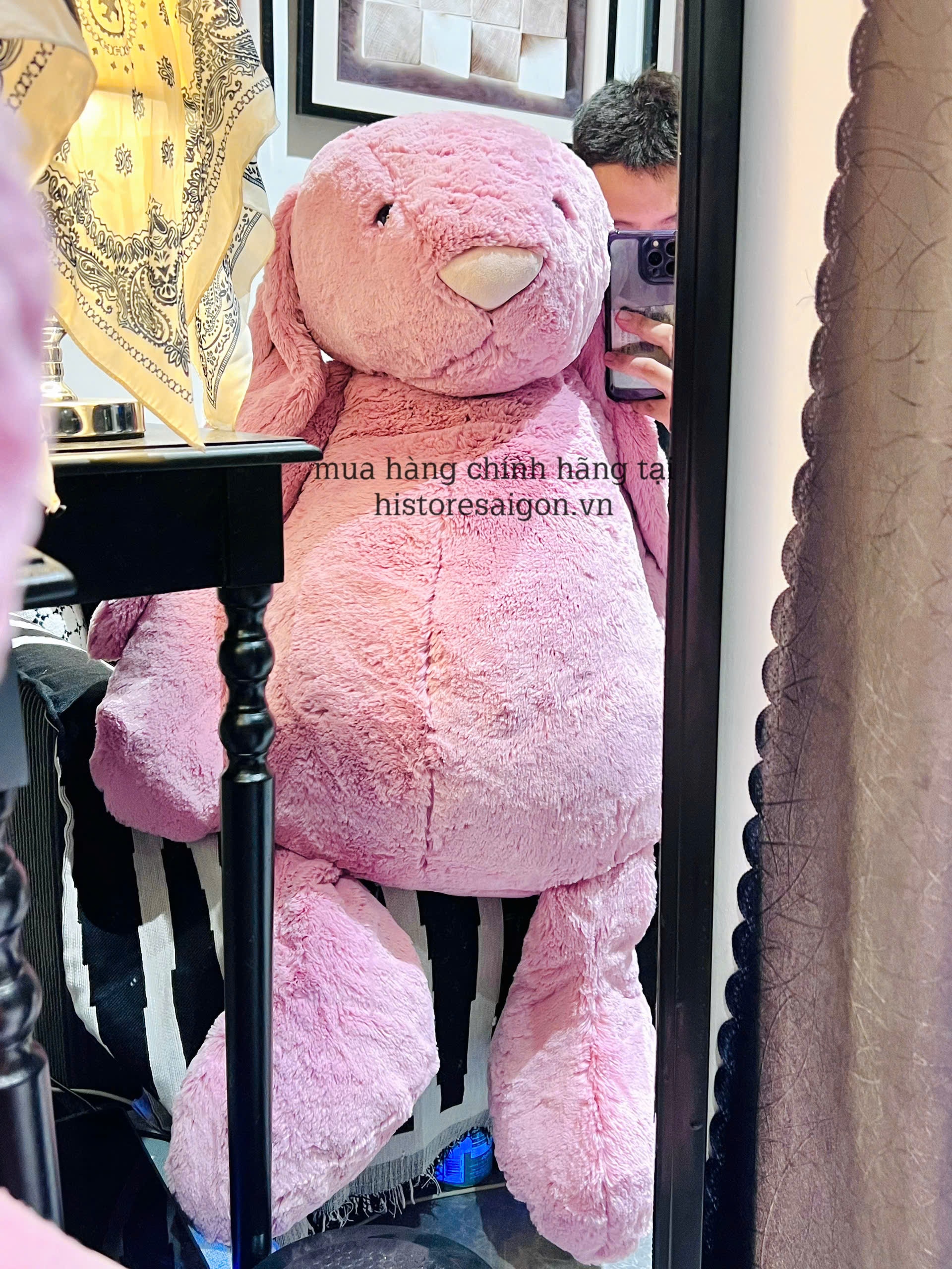 2067 - JellyCat 108cm Bunny Tulip Hồng - Jellycat Bashful Bunny Tulip Really Really Big 108cm [HÀNG CHÍNH HÃNG]