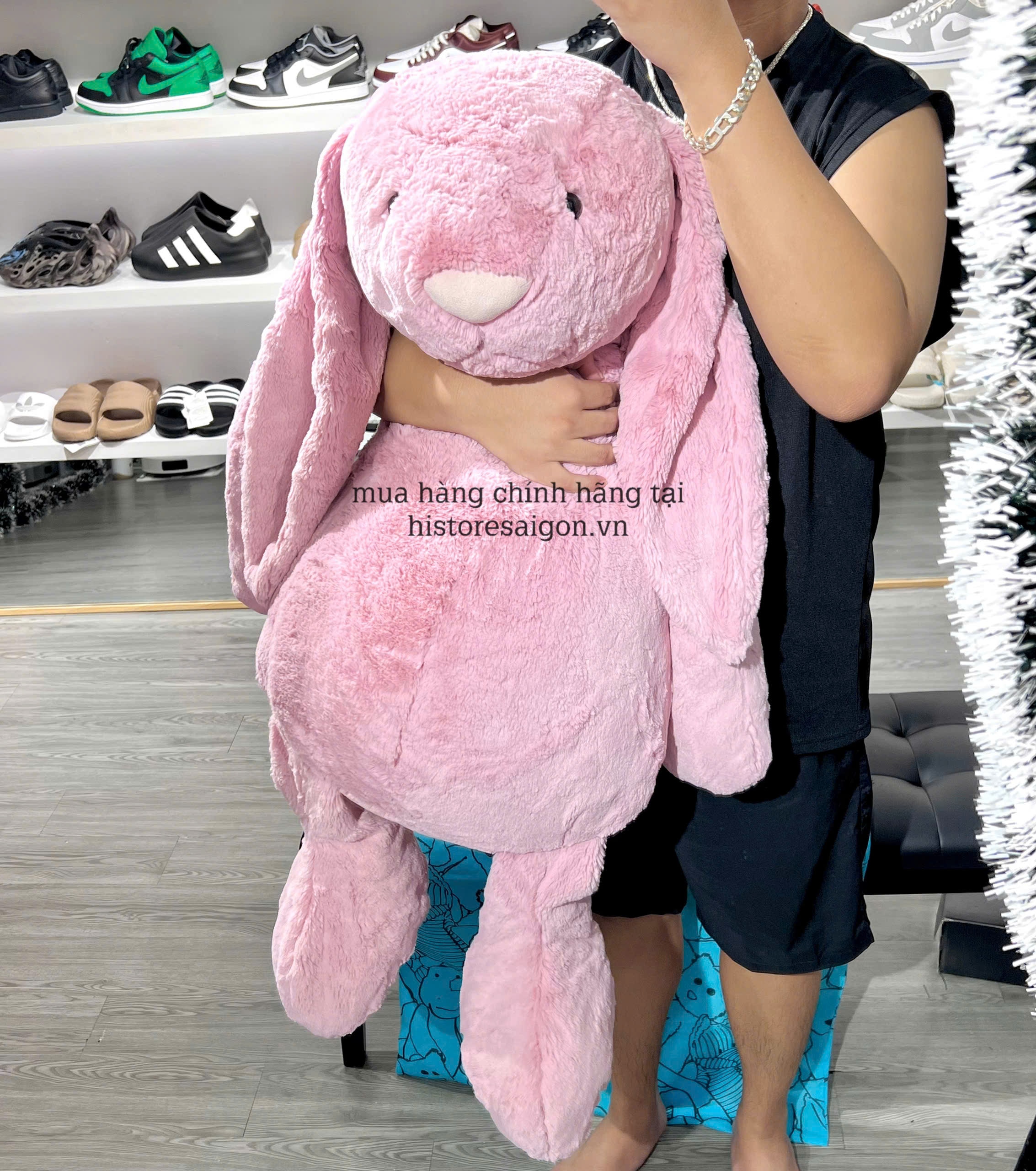 2067 - JellyCat 108cm Bunny Tulip Hồng - Jellycat Bashful Bunny Tulip Really Really Big 108cm [HÀNG CHÍNH HÃNG]