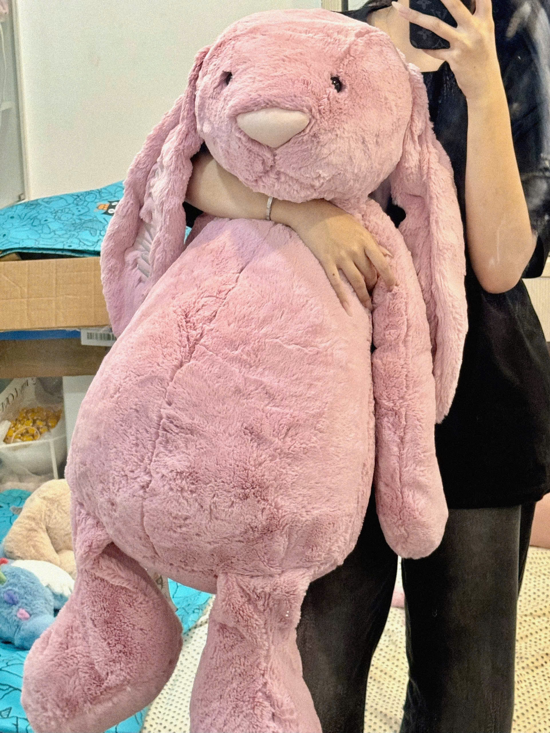 2067 - JellyCat 108cm Bunny Tulip Hồng - Jellycat Bashful Bunny Tulip Really Really Big 108cm [HÀNG CHÍNH HÃNG]