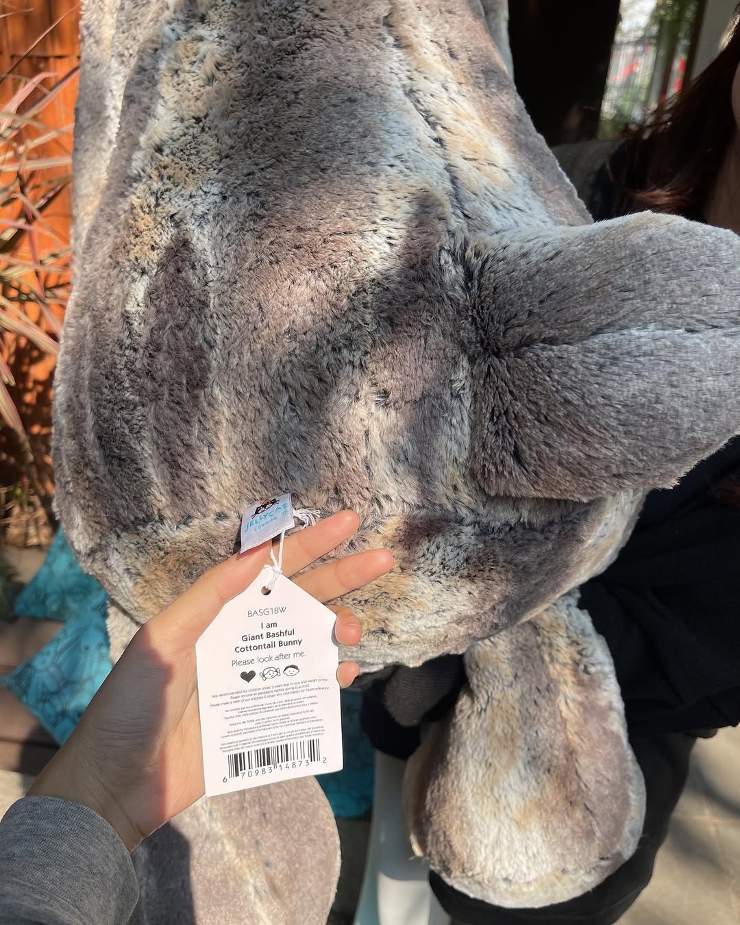 2076 - JellyCat 108cm Bunny Cottontail - Jellycat Bashful Bunny Cottontail Woodland Really Really Big 108cm [HÀNG CHÍNH HÃNG]