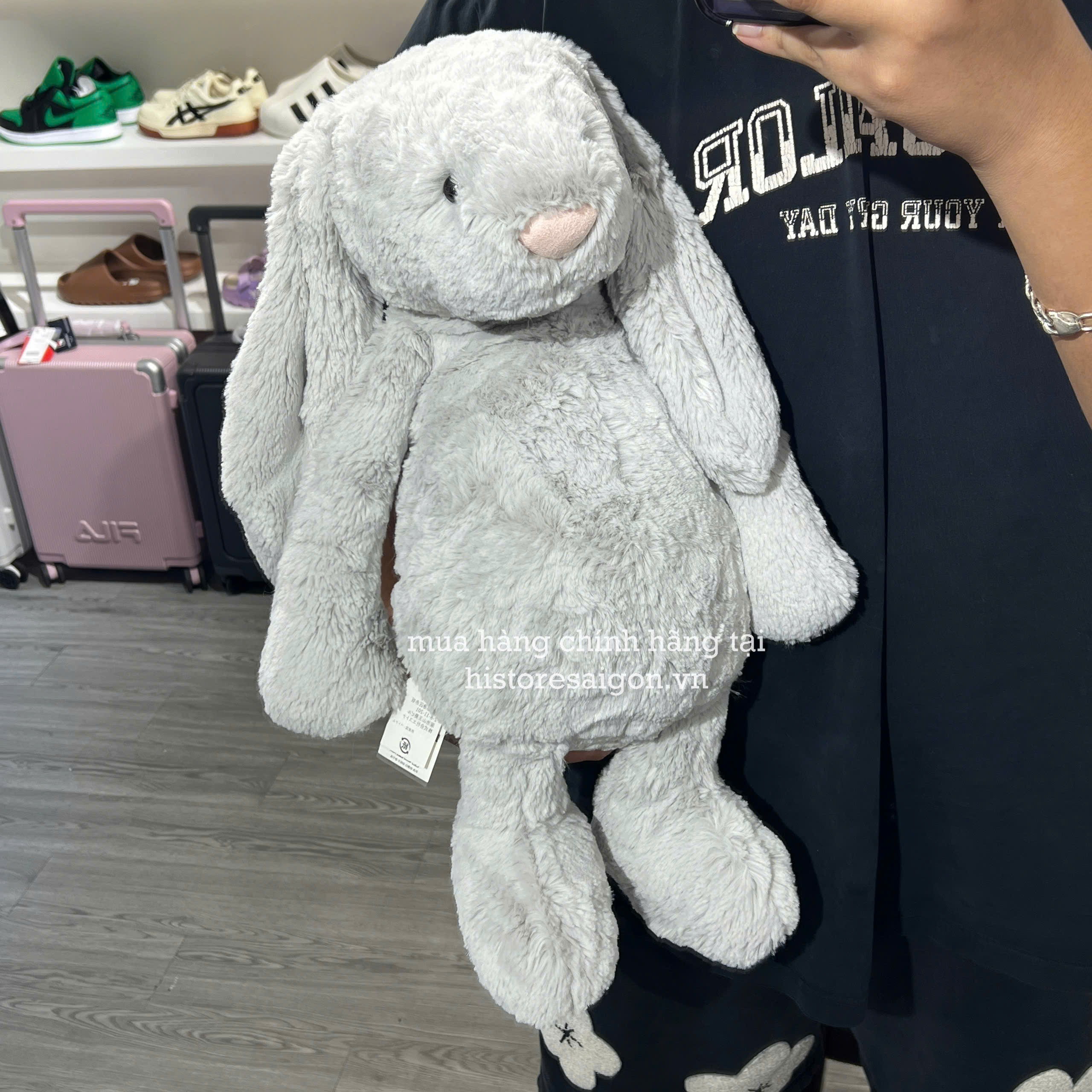 2580 - JellyCat Bashful Bunny Silver 50cm - Jellycat Bashful Silver Bunny Huge 50cm [HÀNG CHÍNH HÃNG]