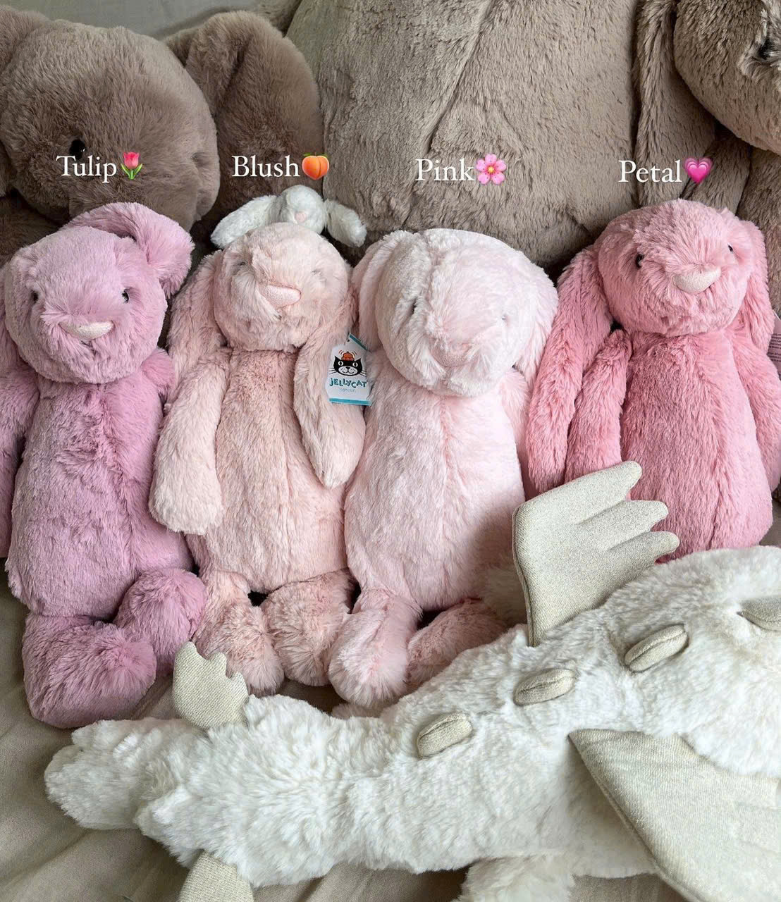 2143 - JellyCat Bashful Bunny Blush 31cm - Jellycat Bashful Blush Bunny Medium 31cm Màu Hồng Đào [HÀNG CHÍNH HÃNG]