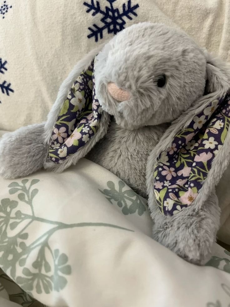 2080 - JellyCat Blossom Bunny Bloom Silver 31cm - JellyCat Blossom Silver Bunny Bloom Medium 31cm [HÀNG CHÍNH HÃNG]