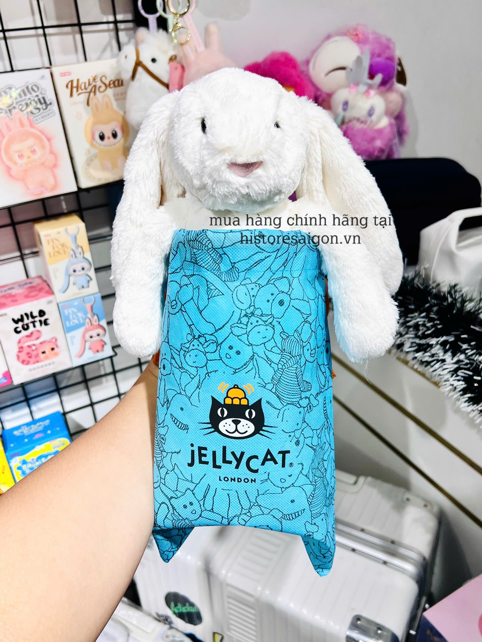 2082 - JellyCat Bunny Cream Bashful 31cm - Jellycat Bashful Bunny Cream Medium 31cm [HÀNG CHÍNH HÃNG]