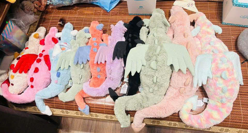 2171 - JellyCat Heart Dragon 50cm - Jellycat Rồng Hồng - Jellycat Heart Dragon Valentine Huge 50cm [HÀNG CHÍNH HÃNG]