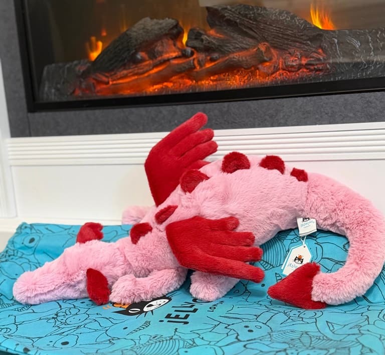 2171 - JellyCat Heart Dragon 50cm - Jellycat Rồng Hồng - Jellycat Heart Dragon Valentine Huge 50cm [HÀNG CHÍNH HÃNG]