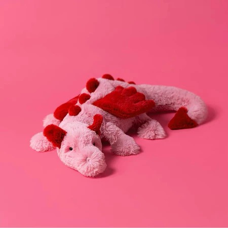 2171 - JellyCat Heart Dragon 50cm - Jellycat Rồng Hồng - Jellycat Heart Dragon Valentine Huge 50cm [HÀNG CHÍNH HÃNG]
