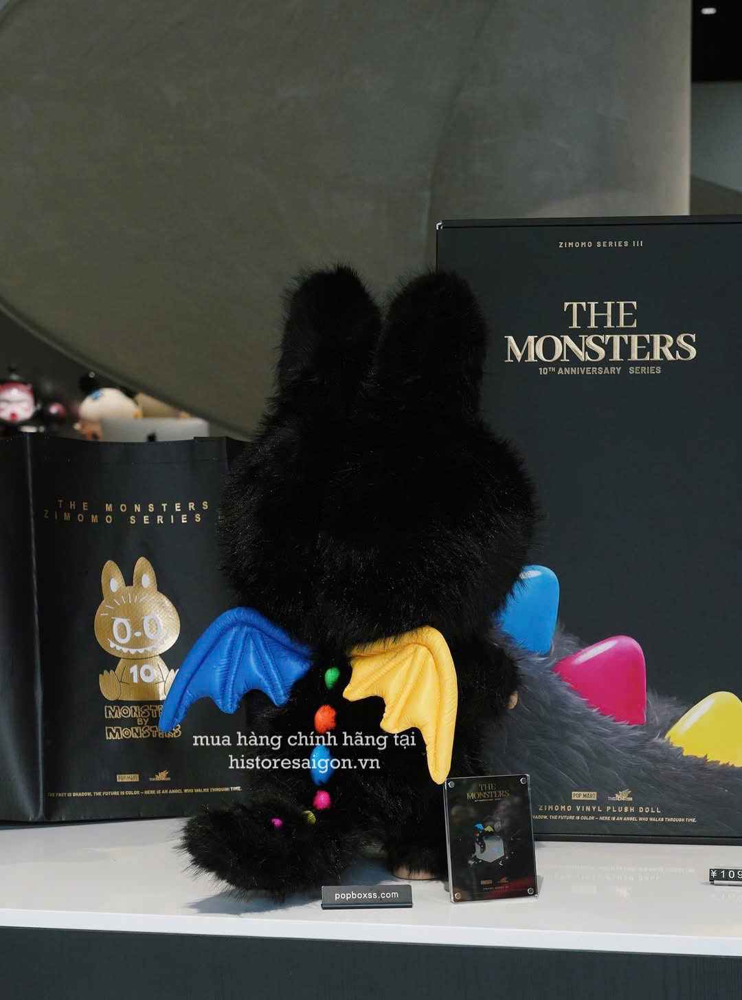 2670 - Labubu Zimomo Đen 10th Anniversary - POP MART The Monsters ZIMOMO 10th Anniversary Vinyl Plush Doll Size 58cm [HÀNG CHÍNH HÃNG]