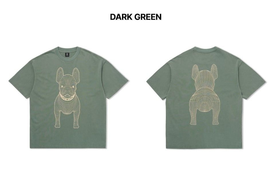 1745 -  Áo Life Work Big Logo Basic Dark Green LW255TS991 [HÀNG CHÍNH HÃNG]