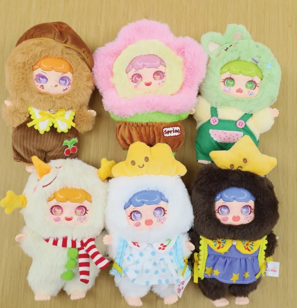 1144 - Manchao v3 Full Set 6 Bé - Manchao Mischievous Child RongRong Everyday Series Plush Dolls [CHÍNH HÃNG]