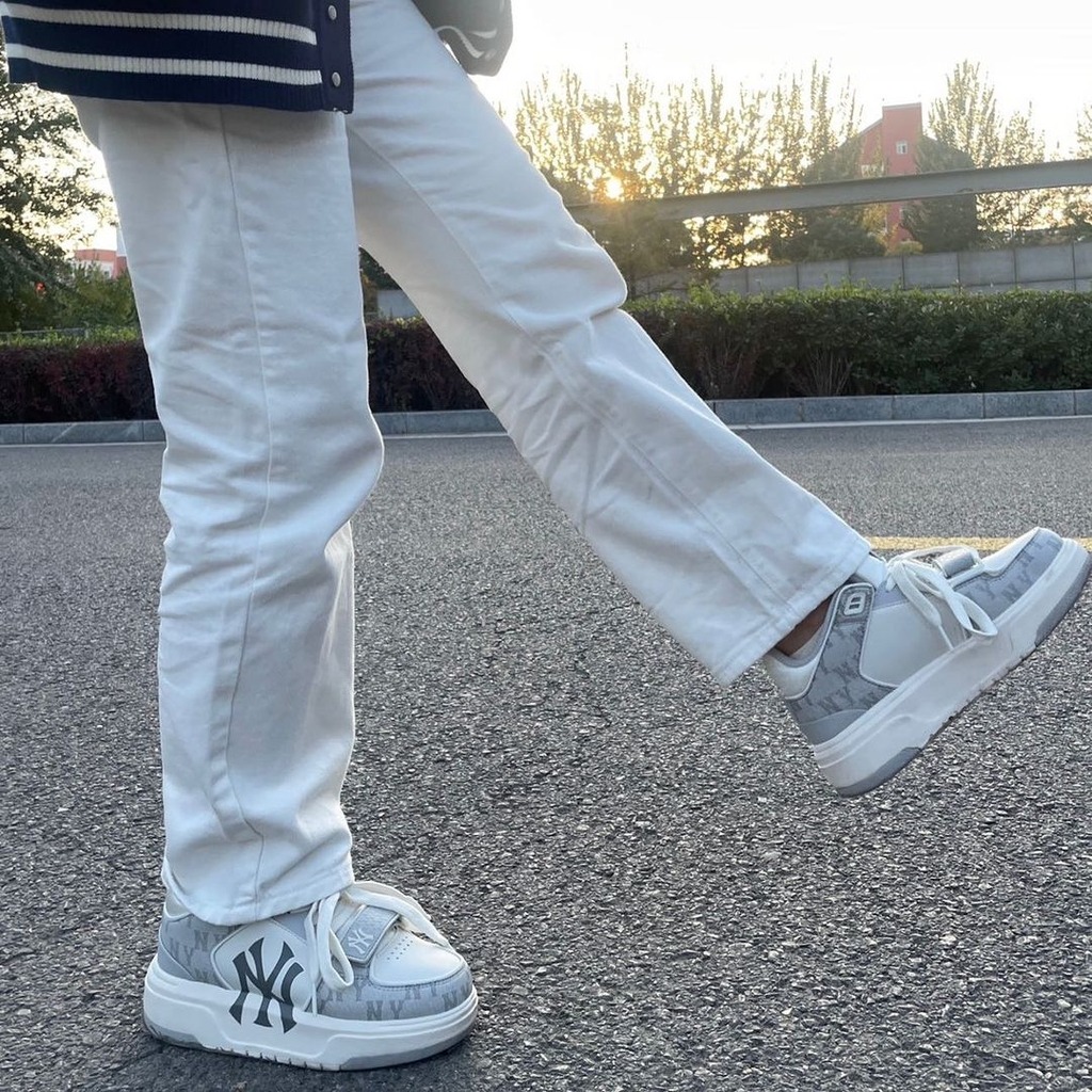536 -  Giày MLB Liner Mid Monogram NY - Trắng Xám - Code 3ASXCDN3N-50GRS [HÀNG CHÍNH HÃNG]
