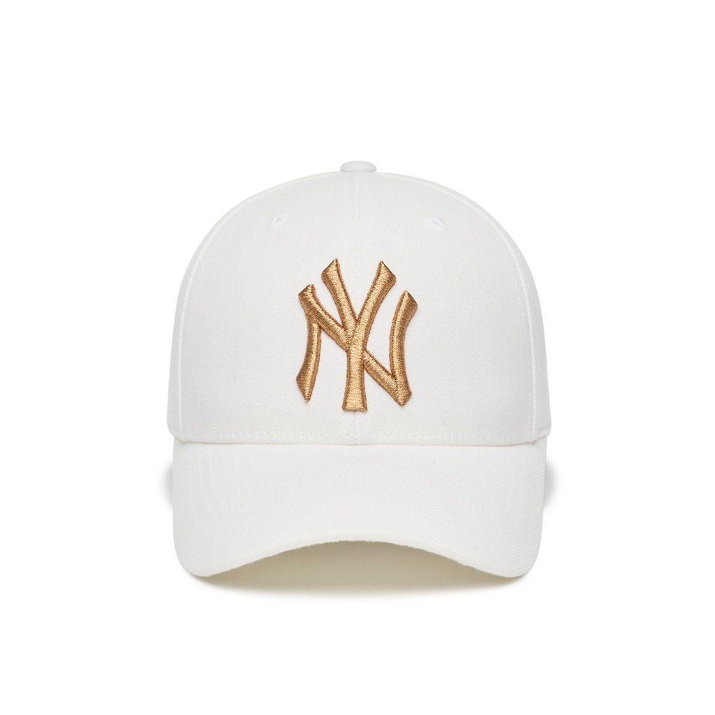 1004 -  Nón MLB Metal Embroidery New York Yankees White Gold - Code 3ACPIG01N 50WHS [HÀNG CHÍNH HÃNG]