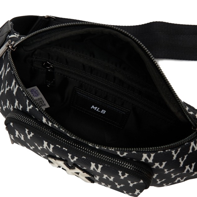 895 -  Túi MLB Monogram Hip Sack New York Yankees - Black - Túi Bao Tử - Code 3AHSM012N-50BKS [HÀNG CHÍNH HÃNG]