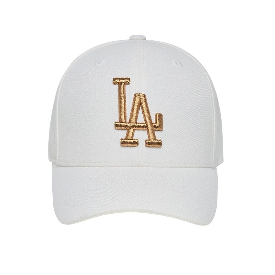 1061 -  Nón MLB LA Metal Embroidery White Gold - Code 3ACPIG01N 07WHS [HÀNG CHÍNH HÃNG]