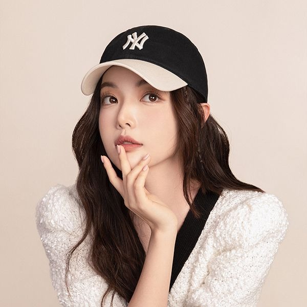 427 -  Nón MLB Unstructured Ball cap - Đen Kem - Ny Trắng To [HÀNG CHÍNH HÃNG]