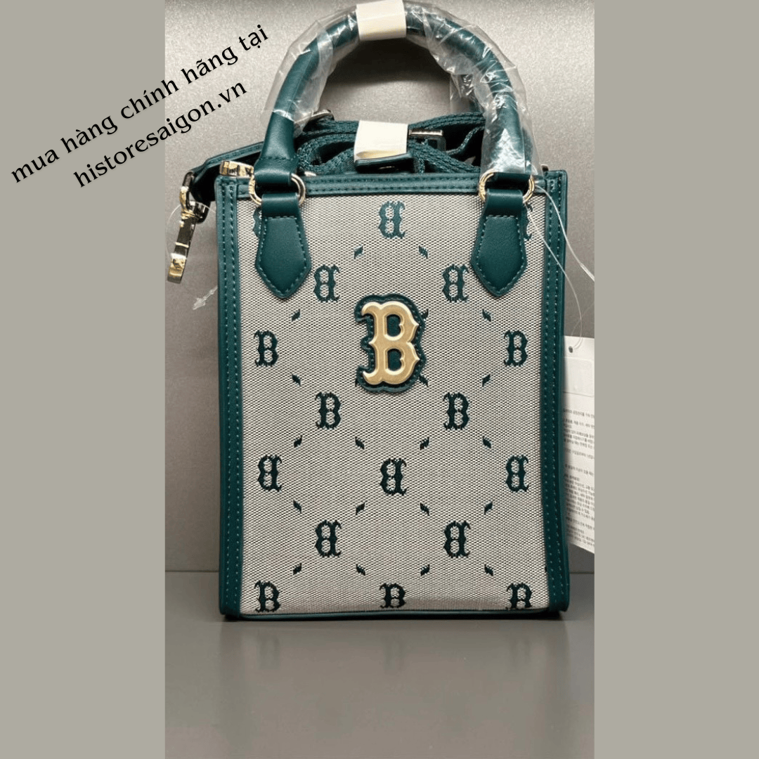 1016 -  Túi MLB Big B Dia Monogram Phonebag Dọc - Jade Xanh Lục Bảo - Code 7ACRMDB4N 43BGL [HÀNG CHÍNH HÃNG]