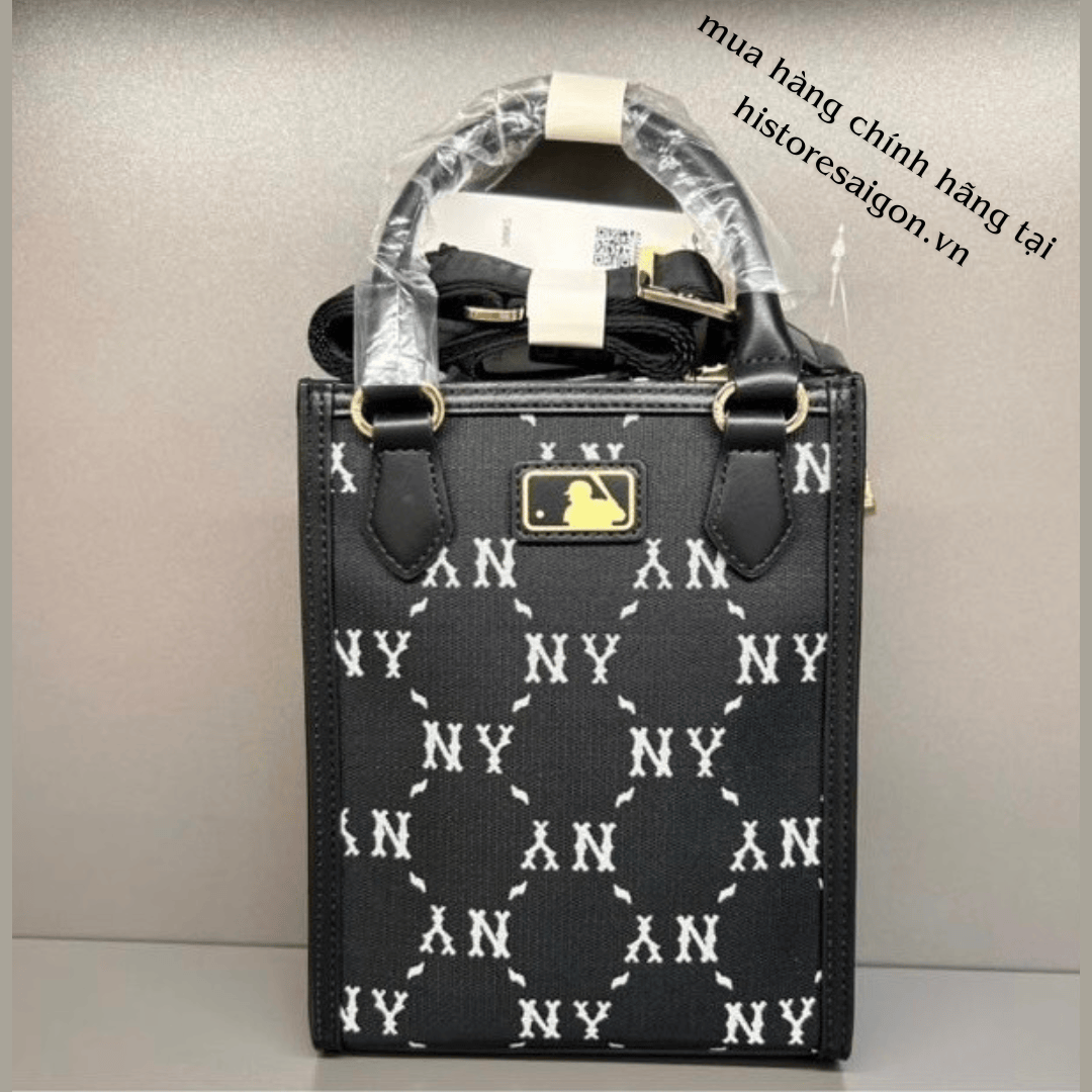 1018 -  Túi MLB NY Dia Monogram Phonebag Dọc - Black Đen - Code 7ACRMDB4N 50BKS [HÀNG CHÍNH HÃNG]