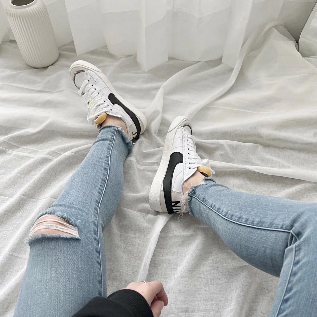 1709 - Giày Nike Blazer Low 77 Jumbo White Black DN2158-101 / DQ1470 101 [HÀNG CHÍNH HÃNG]