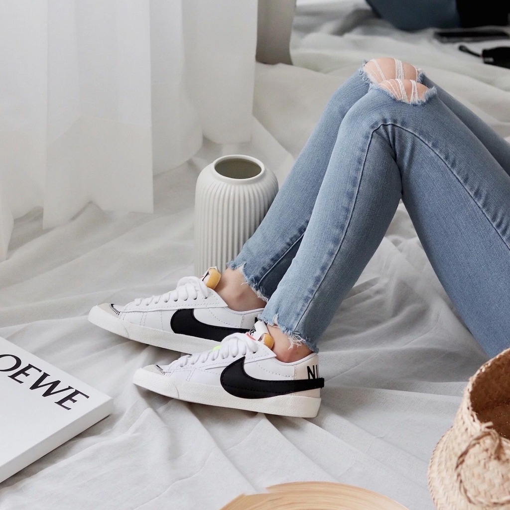 1709 - Giày Nike Blazer Low 77 Jumbo White Black DN2158-101 / DQ1470 101 [HÀNG CHÍNH HÃNG]