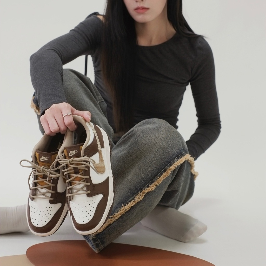 788 -  Giày Nike Dunk Low GS Plaid Brown Autumn - Code FV3653-191 [HÀNG CHÍNH HÃNG]