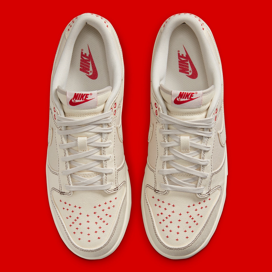 076 -  Giày Nike Dunk Nike Dunk Low SE ‘Sashiko Light Orewood Brown’ - Trắng Kem - Code DV0834 100 [HÀNG CHÍNH HÃNG]