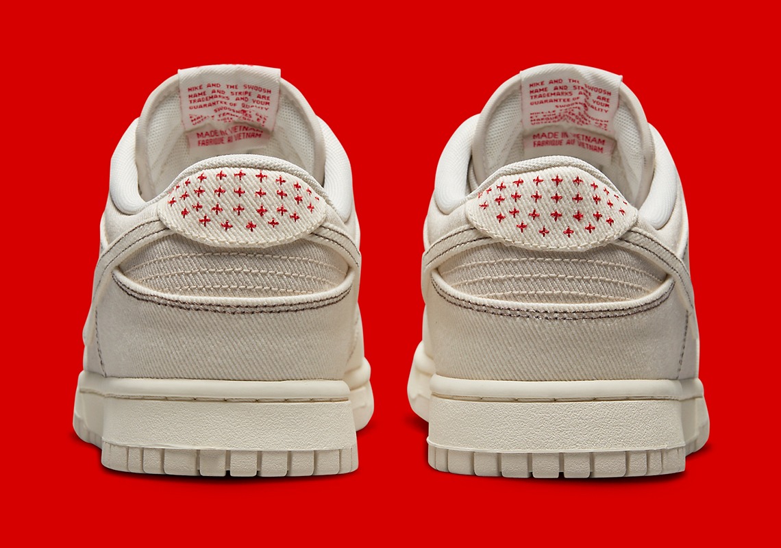 076 -  Giày Nike Dunk Nike Dunk Low SE ‘Sashiko Light Orewood Brown’ - Trắng Kem - Code DV0834 100 [HÀNG CHÍNH HÃNG]