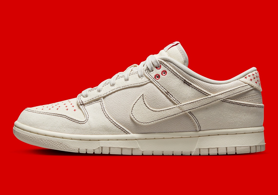 076 -  Giày Nike Dunk Nike Dunk Low SE ‘Sashiko Light Orewood Brown’ - Trắng Kem - Code DV0834 100 [HÀNG CHÍNH HÃNG]