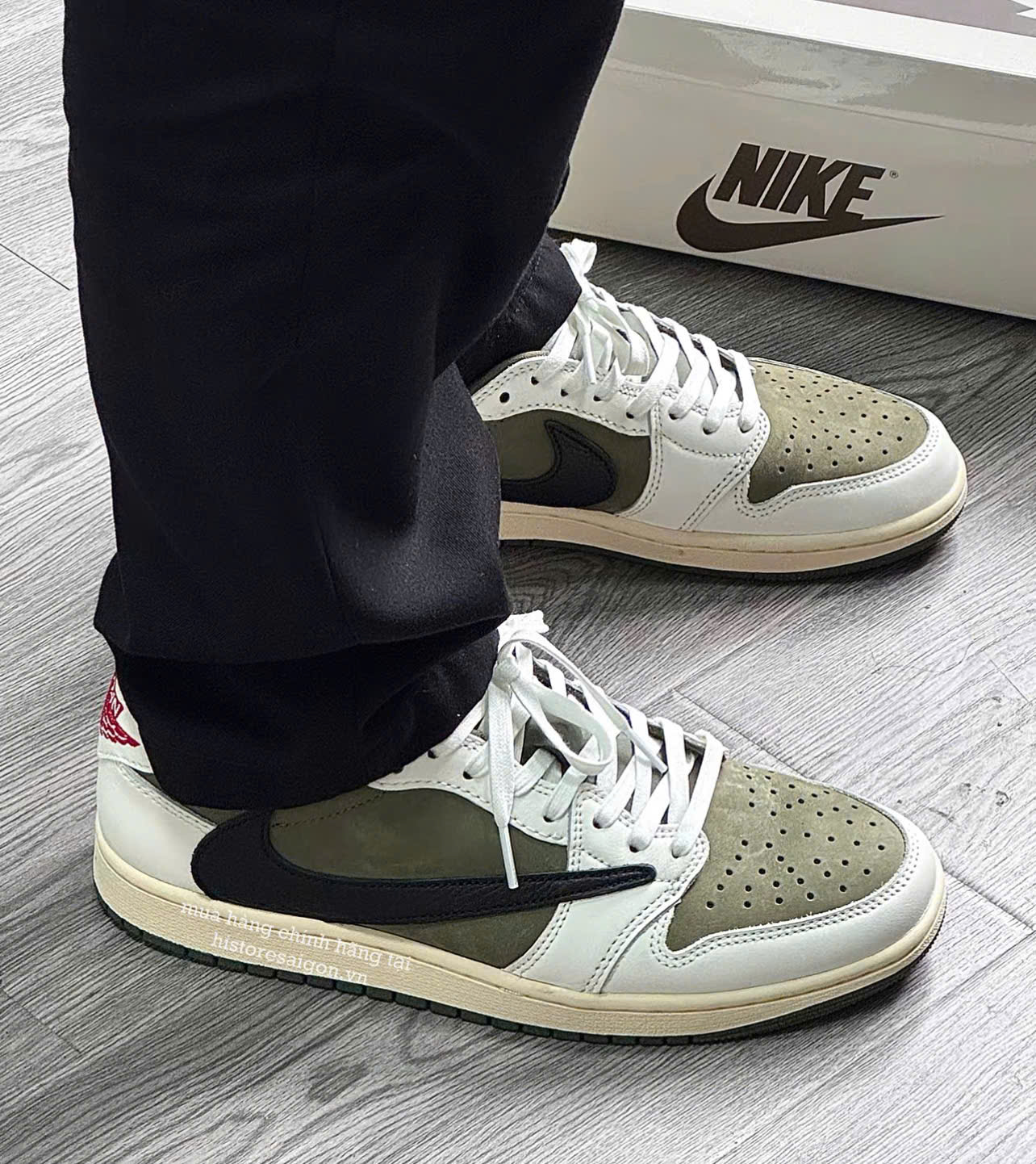 1985 - Giày Nike Air Jordan 1 Retro Low OG SP x Travis Scott Medium Olive DM7866-200 [HÀNG CHÍNH HÃNG]