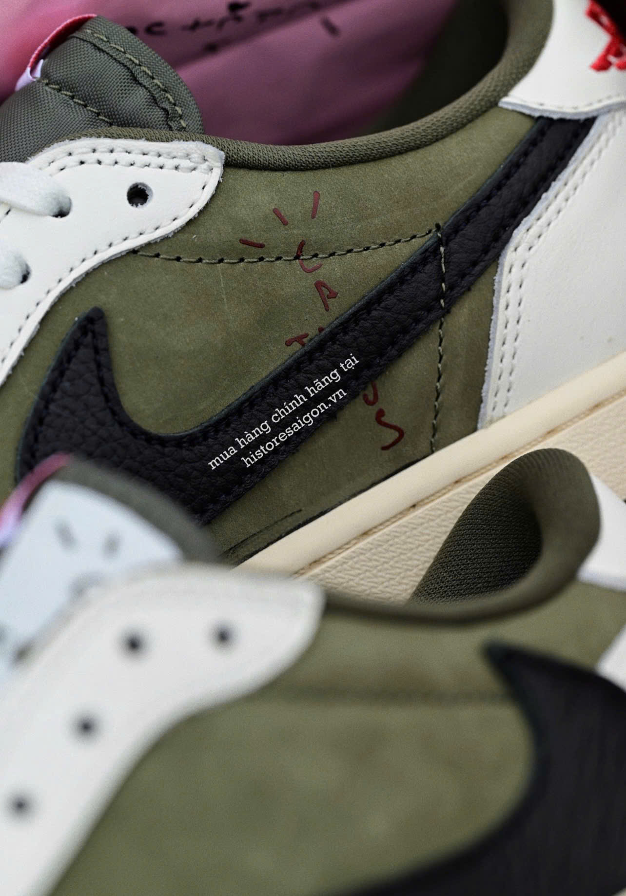 1985 - Giày Nike Air Jordan 1 Retro Low OG SP x Travis Scott Medium Olive DM7866-200 [HÀNG CHÍNH HÃNG]