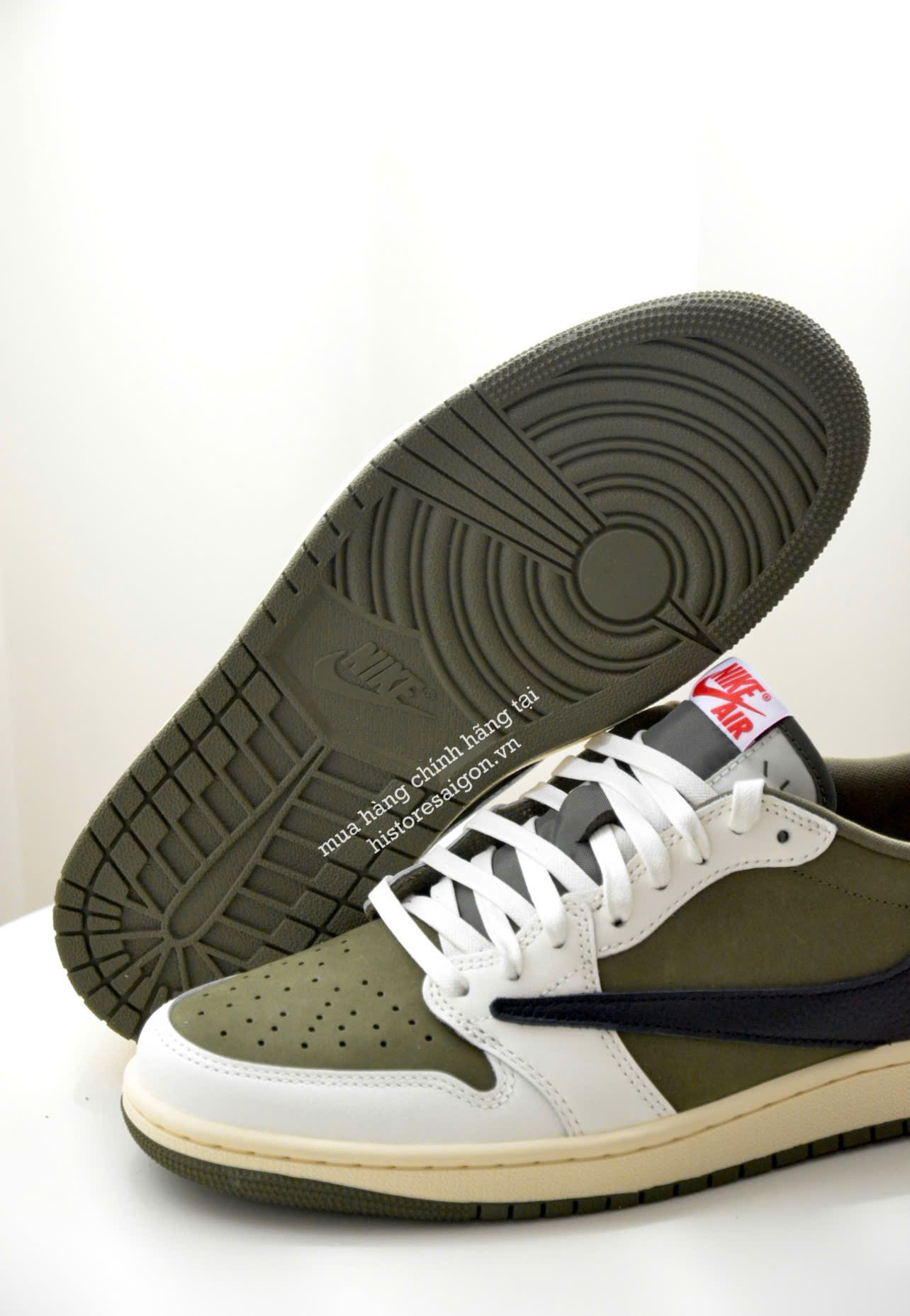 1985 - Giày Nike Air Jordan 1 Retro Low OG SP x Travis Scott Medium Olive DM7866-200 [HÀNG CHÍNH HÃNG]