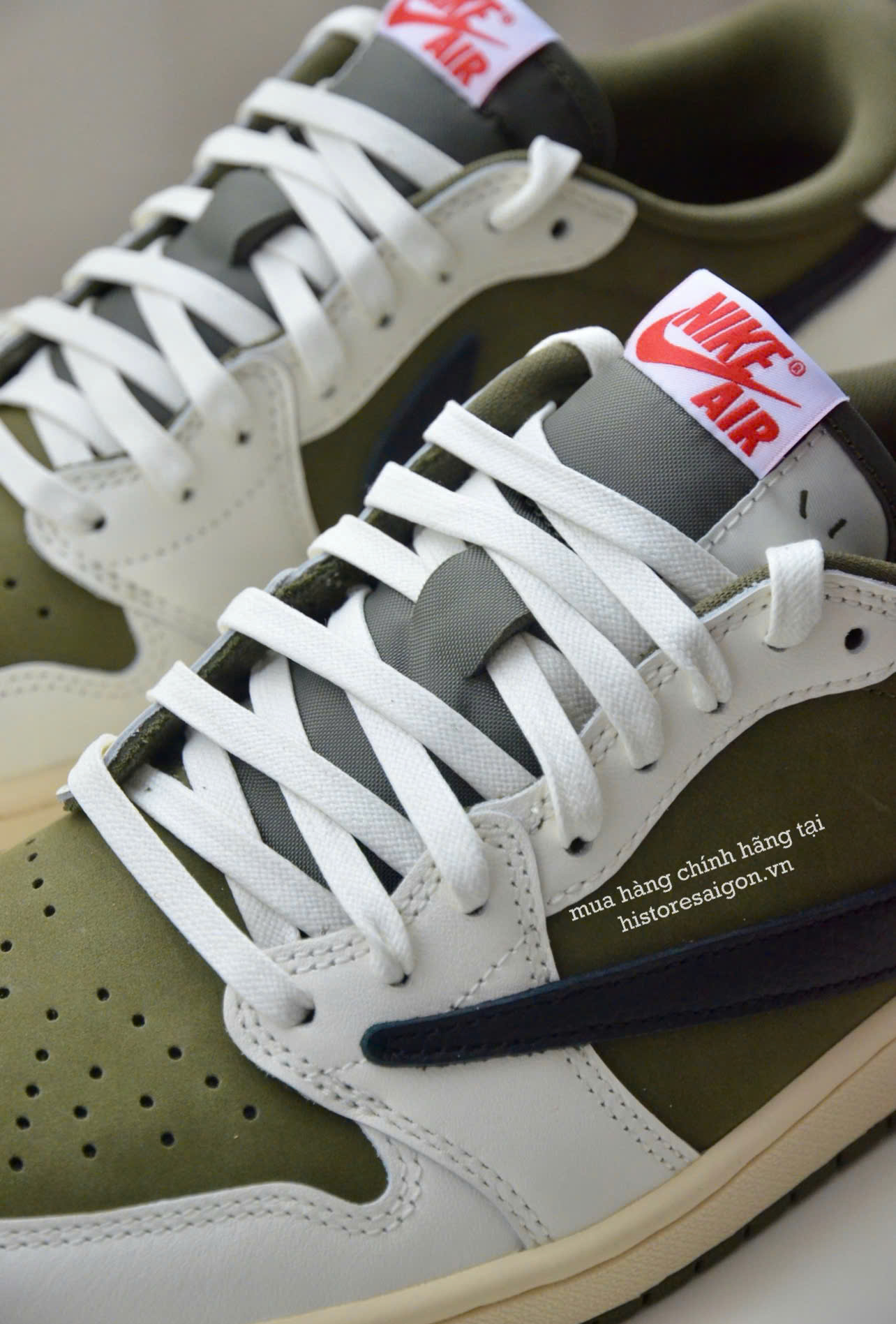 1985 - Giày Nike Air Jordan 1 Retro Low OG SP x Travis Scott Medium Olive DM7866-200 [HÀNG CHÍNH HÃNG]