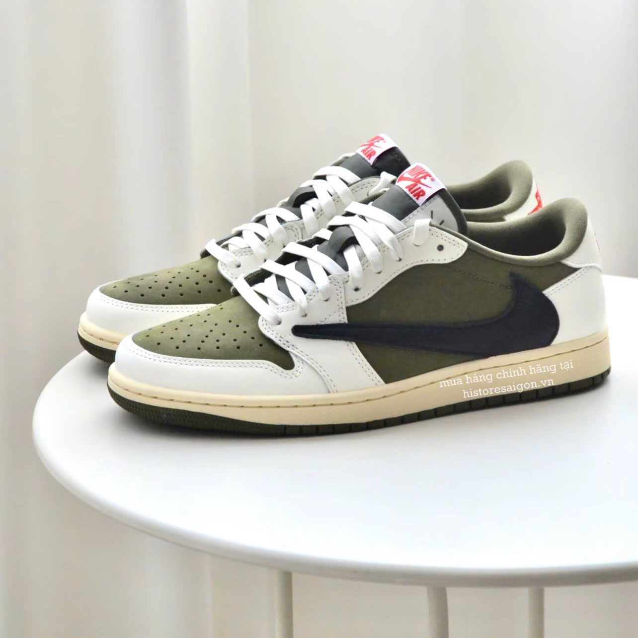 1985 - Giày Nike Air Jordan 1 Retro Low OG SP x Travis Scott Medium Olive DM7866-200 [HÀNG CHÍNH HÃNG]