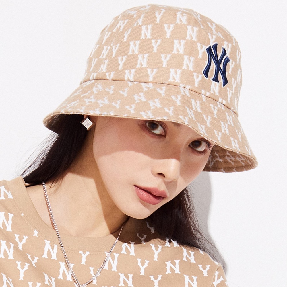 996 -  Nón MLB Bucket Hat Monogram Classic New York Yankees Beige - Code 3AHTFF02N 50BGD [HÀNG CHÍNH HÃNG]