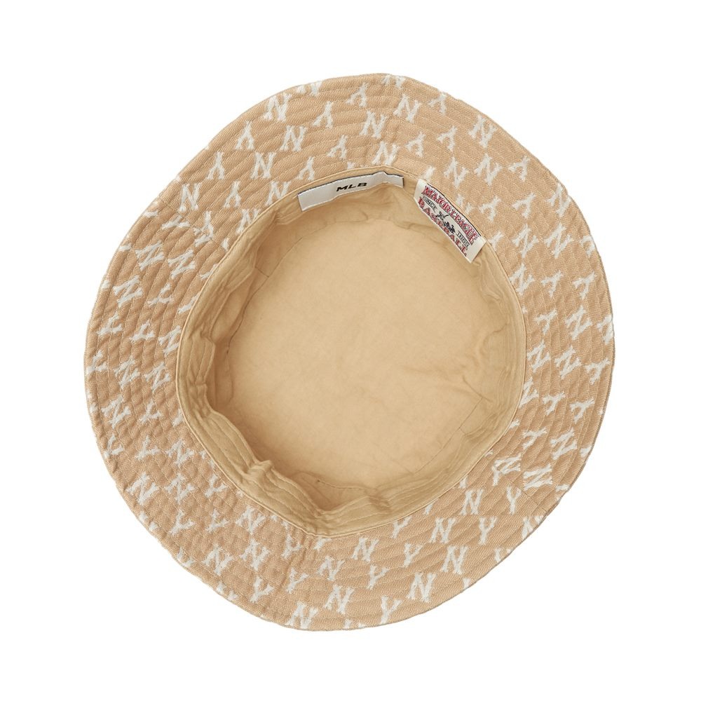 996 -  Nón MLB Bucket Hat Monogram Classic New York Yankees Beige - Code 3AHTFF02N 50BGD [HÀNG CHÍNH HÃNG]
