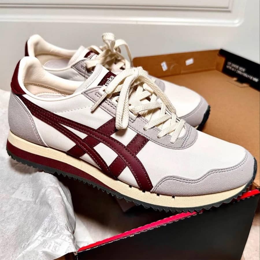 2096 - Giày Onitsuka Tiger Dualio Marathon Grey Burgundy 1183B545-201 [HÀNG CHÍNH HÃNG]