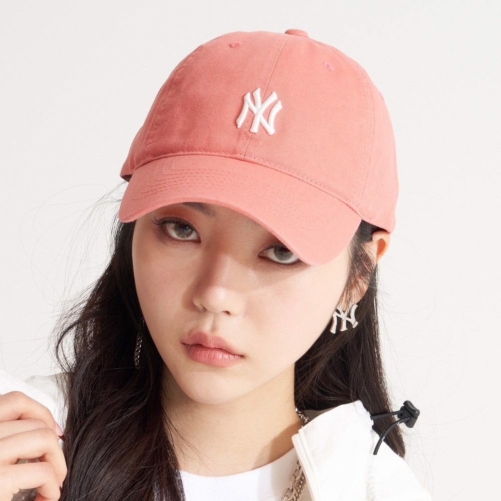 426 -  Nón MLB Unstructured Ball cap - Hồng Cam - Ny Trắng Nhỏ [HÀNG CHÍNH HÃNG]