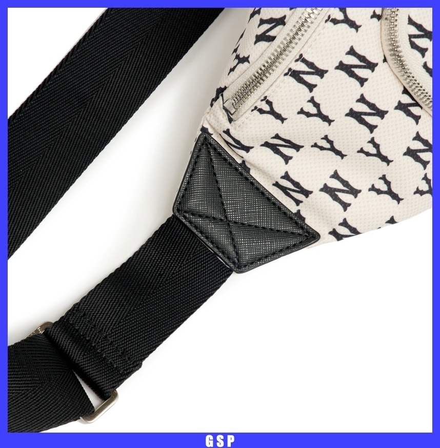 896 -  Túi MLB Monogram Hip Sack New York Yankees - Cream - Túi Bao Tử - Code 3AHSM012N-50CRD [HÀNG CHÍNH HÃNG]