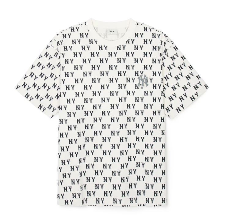 644 -  Áo MLB NY Classic Monogram 2024 - Trắng Kem - Code 3ATSM0843 50CRS [HÀNG CHÍNH HÃNG]