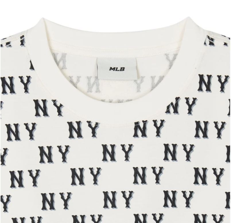 644 -  Áo MLB NY Classic Monogram 2024 - Trắng Kem - Code 3ATSM0843 50CRS [HÀNG CHÍNH HÃNG]