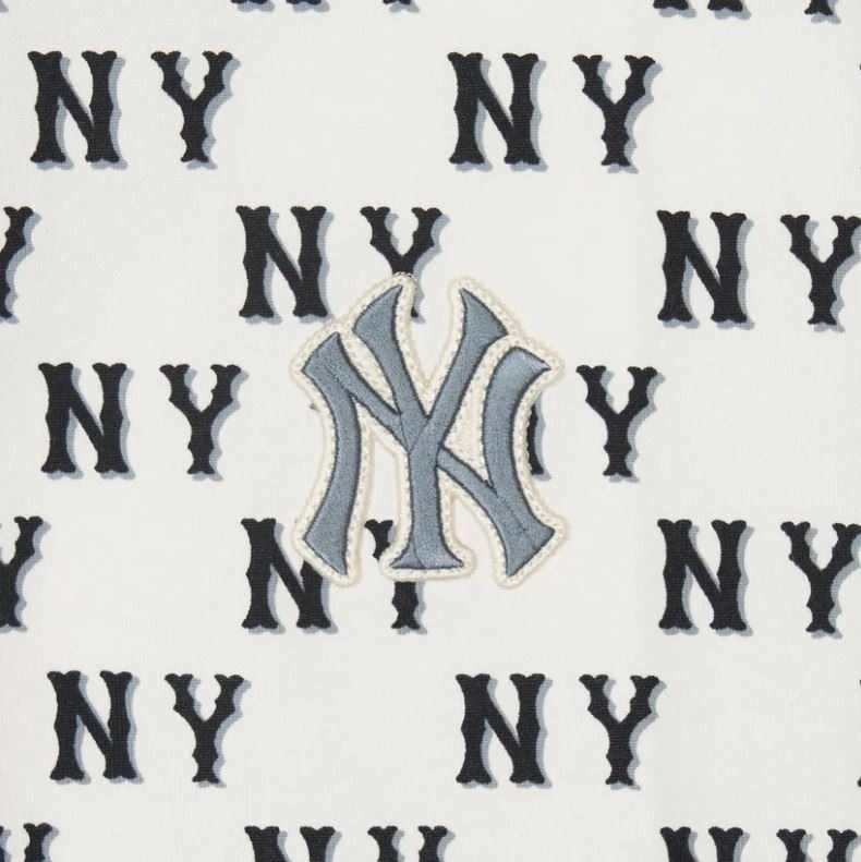 644 -  Áo MLB NY Classic Monogram 2024 - Trắng Kem - Code 3ATSM0843 50CRS [HÀNG CHÍNH HÃNG]