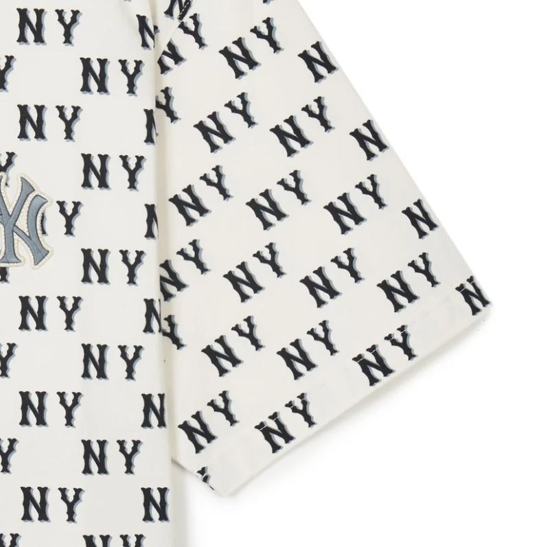 644 -  Áo MLB NY Classic Monogram 2024 - Trắng Kem - Code 3ATSM0843 50CRS [HÀNG CHÍNH HÃNG]