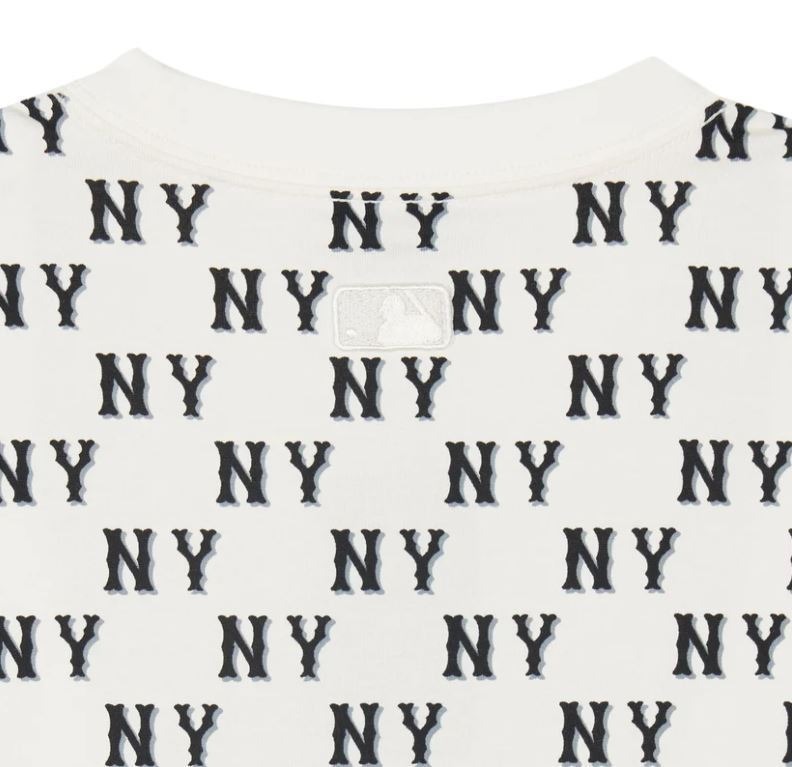 644 -  Áo MLB NY Classic Monogram 2024 - Trắng Kem - Code 3ATSM0843 50CRS [HÀNG CHÍNH HÃNG]