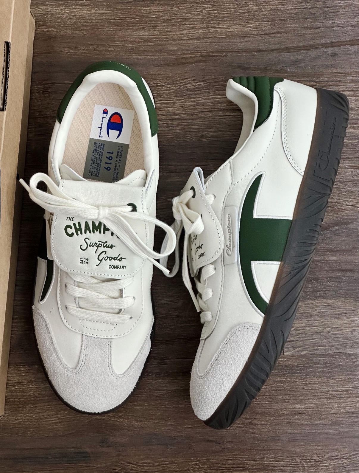 2625 - Giày Champion Essentials Champ T-Trainer White/Green U4CFCTM14N1 [HÀNG CHÍNH HÃNG]