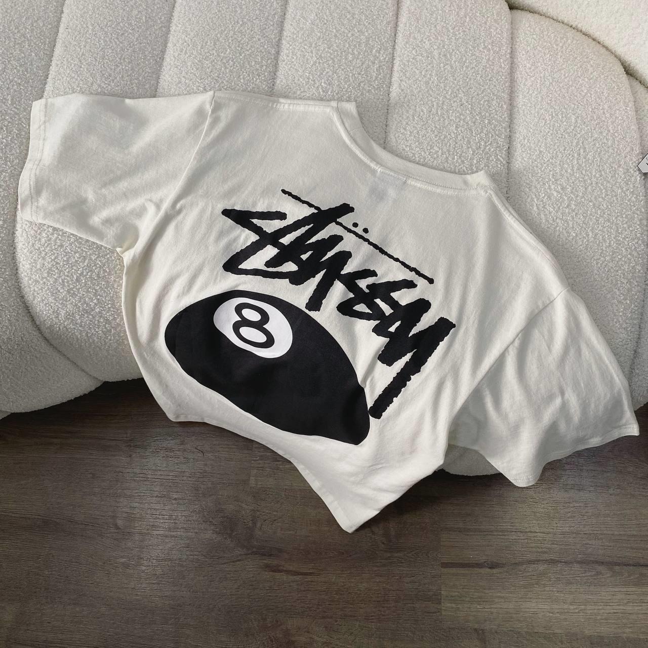 1386 - Áo Stussy 8 Ball Tea Pigment Dyed Trắng [HÀNG CHÍNH HÃNG]