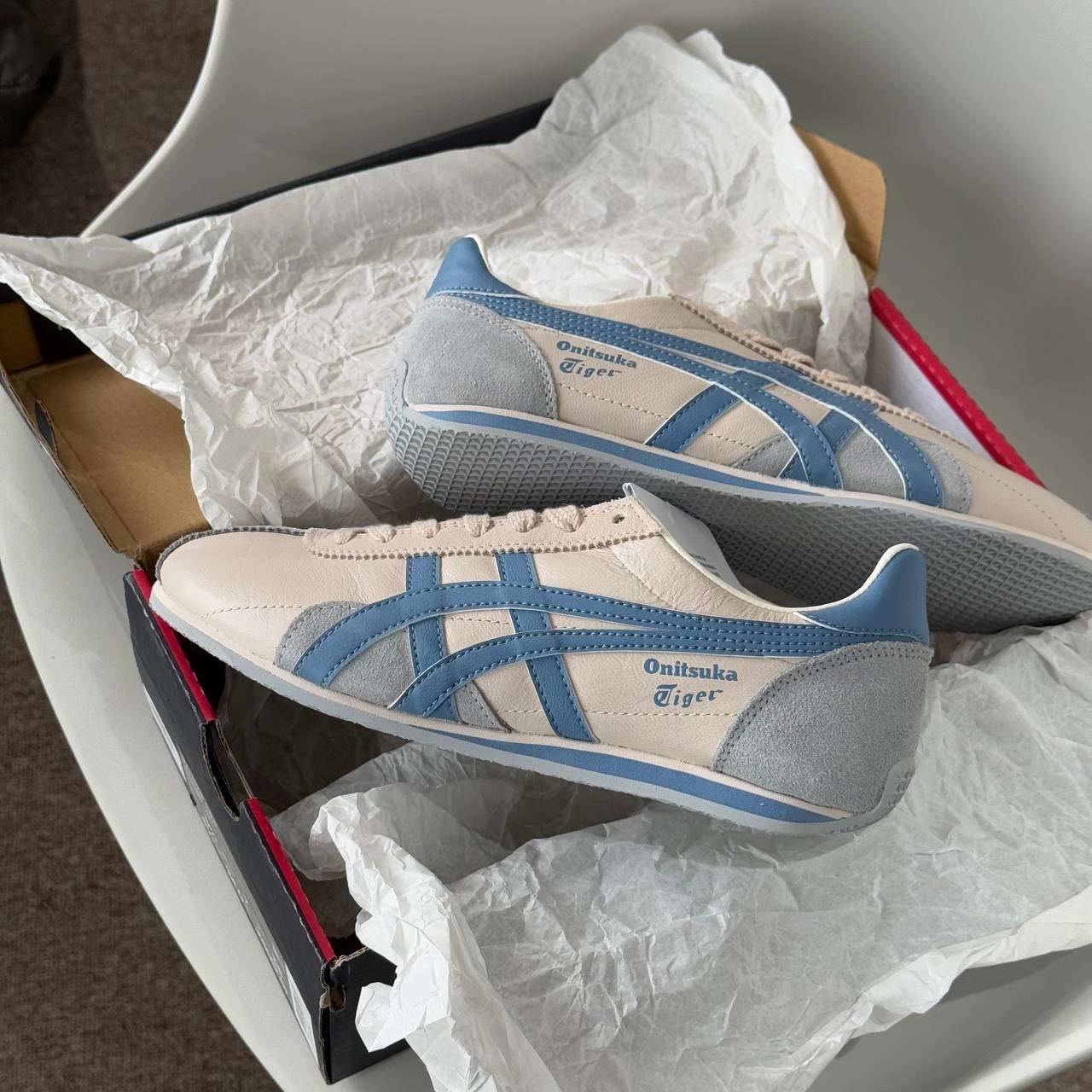 1529 - Giày Onitsuka Tiger Runspark Cream Light Blue 1183B480-250 [HÀNG CHÍNH HÃNG]