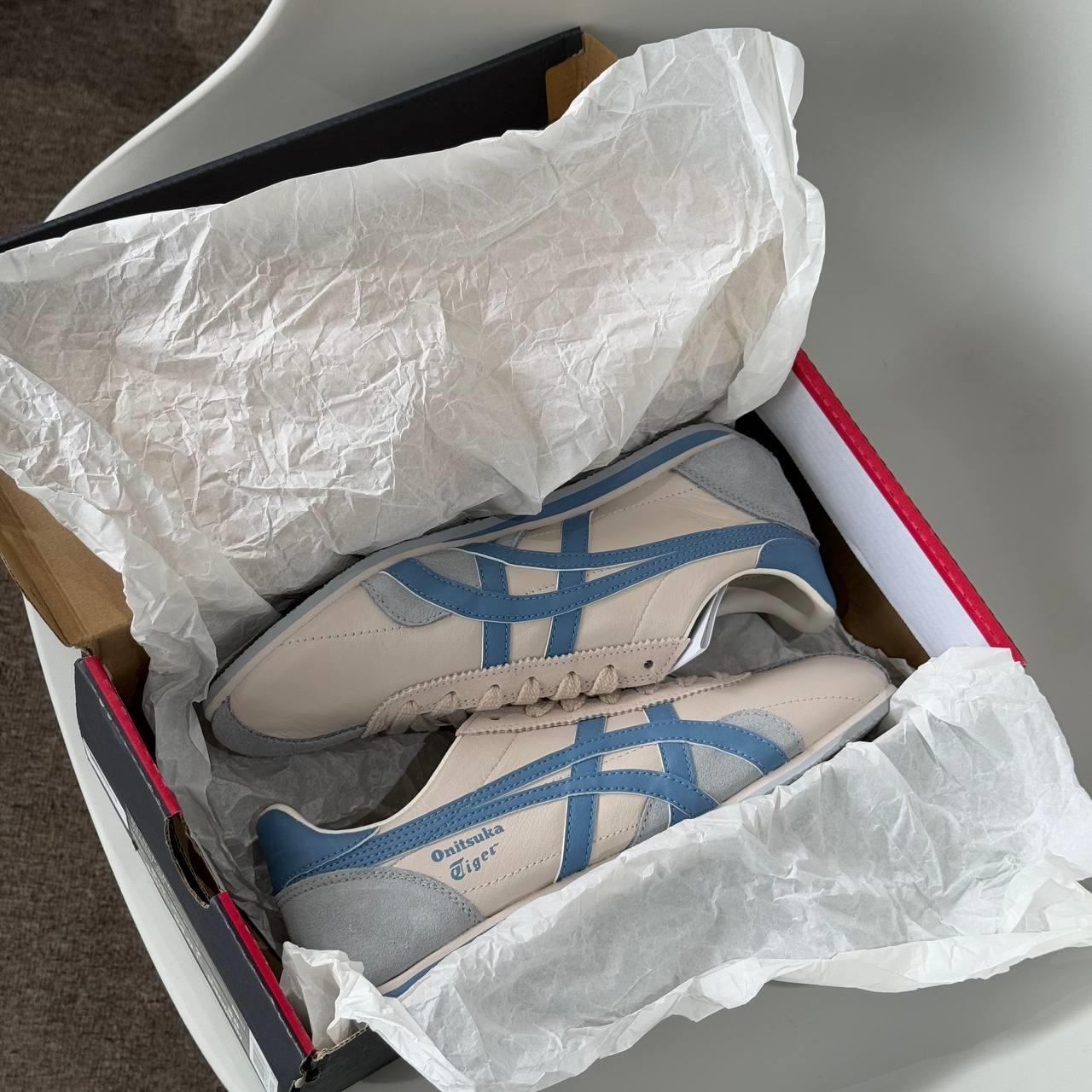 1529 - Giày Onitsuka Tiger Runspark Cream Light Blue 1183B480-250 [HÀNG CHÍNH HÃNG]