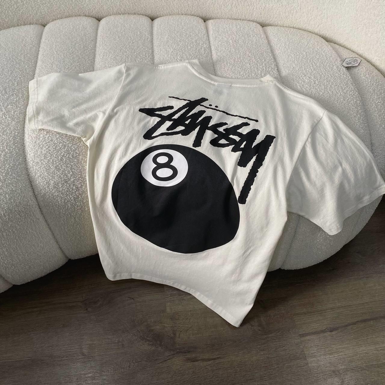 1386 - Áo Stussy 8 Ball Tea Pigment Dyed Trắng [HÀNG CHÍNH HÃNG]