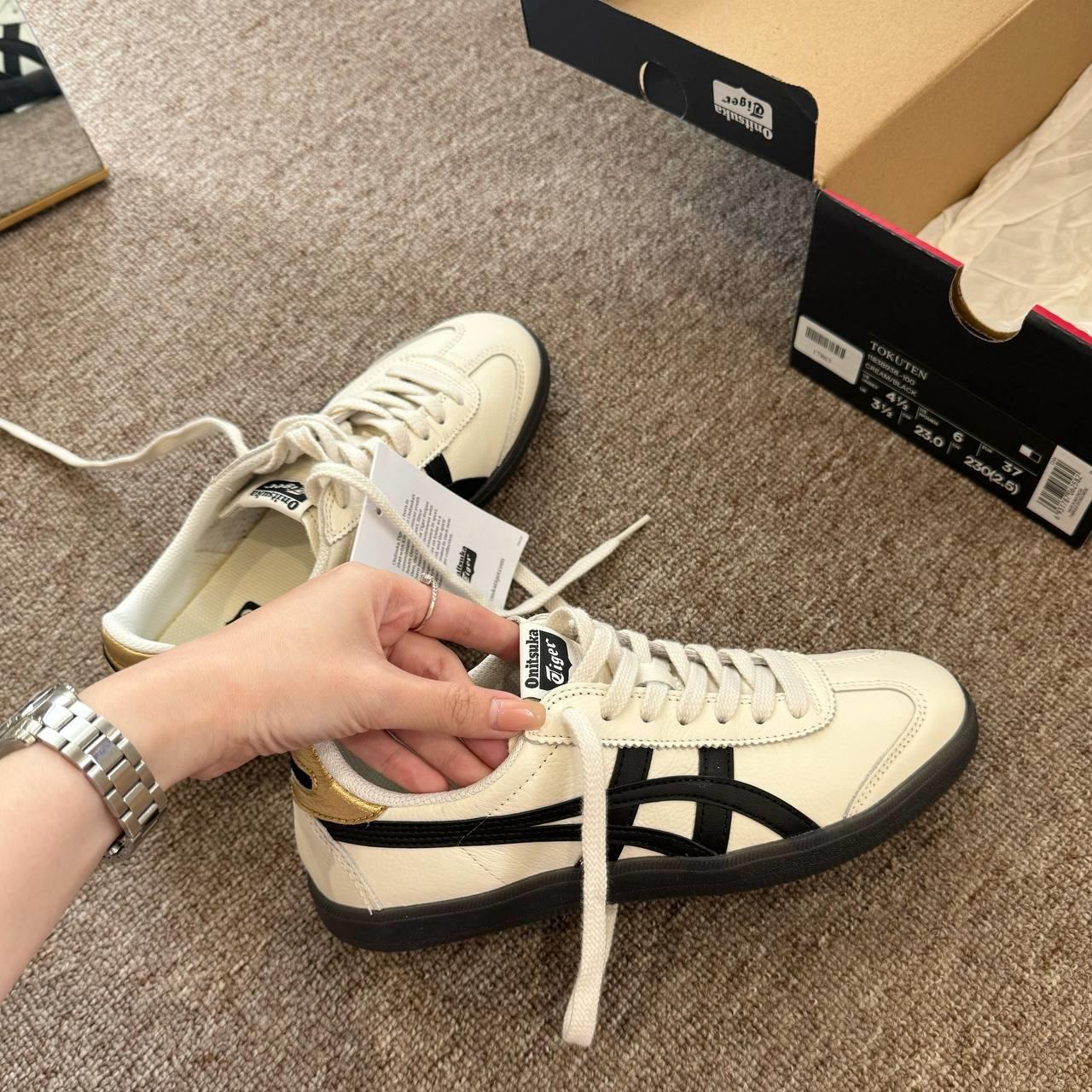 1380 - Giày Onitsuka Tiger Tokuten White Black Gold 1183B938-100 [HÀNG CHÍNH HÃNG]