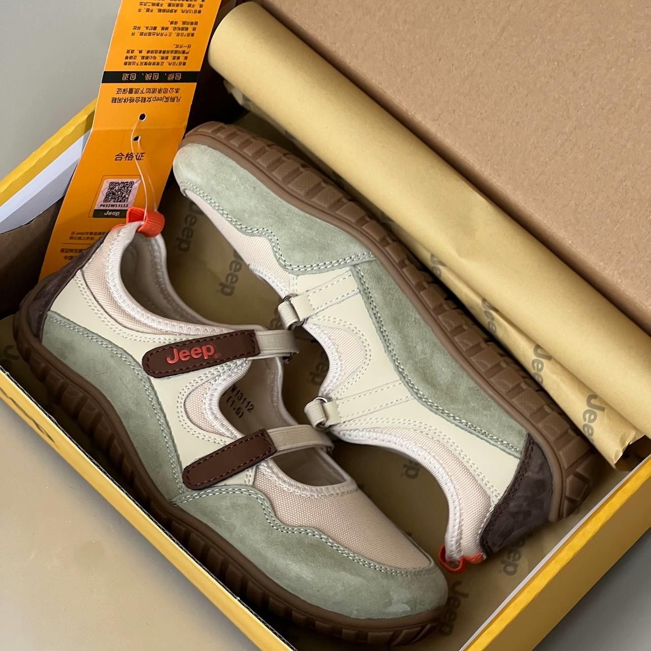 1800 - Giày Jeep Low Top Cream Green Light P651W13112 [HÀNG CHÍNH HÃNG]