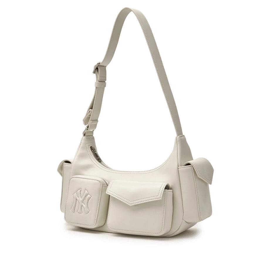 1154  -  Túi Kẹp Nách MLB Multi Pocket Cargo New York Yankees 3ABQBV25N - 50CRS Trắng  [HÀNG CHÍNH HÃNG]